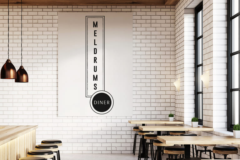 branding for meldrums diner. rebecca snyder. a la mode designs, an award-winning design studio located in canton, ohio