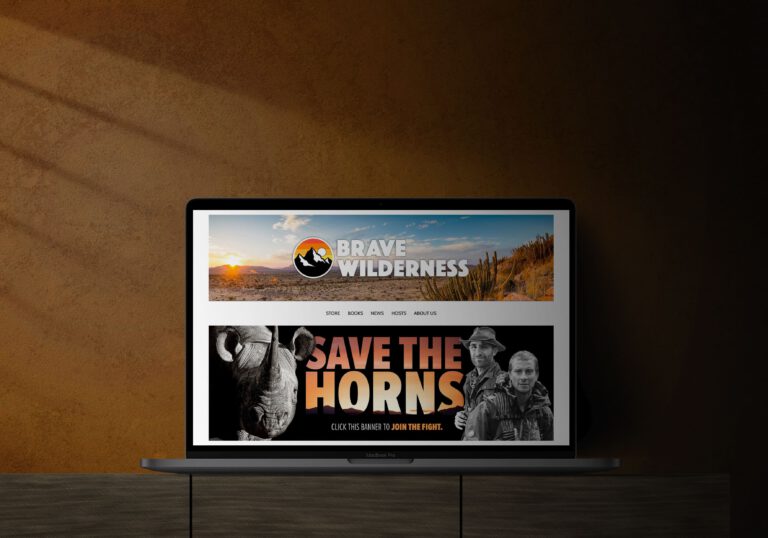 Brave Wilderness website design. Custom CMS WordPress web design by A LA MODE designs.