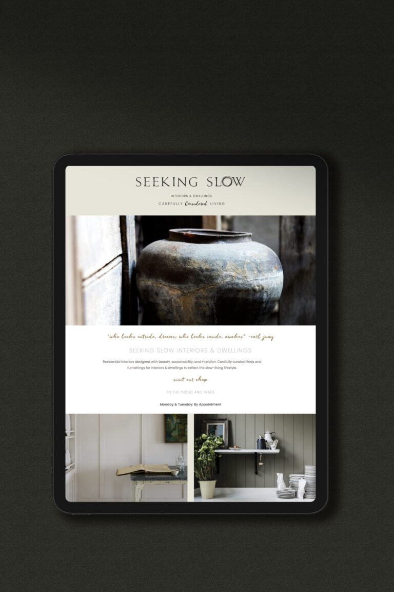 Seeking Slow website design by A LA MODE designs. Custom and Award-winning WordPress design and development in Canton, Ohio.